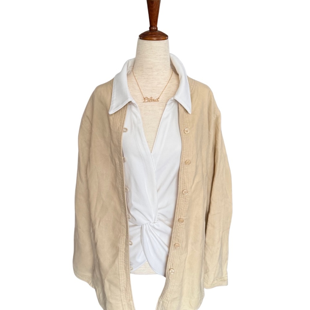 22W Plus‎ Linen Overshirt Jacket Neutral Beige
Coastal Capsule Layer